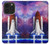 W3913 Colorful Nebula Space Shuttle Funda Carcasa Case y Caso Del Tirón Funda para iPhone 14 Pro
