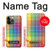 W3942 LGBTQ Rainbow Plaid Tartan Funda Carcasa Case y Caso Del Tirón Funda para iPhone 14 Pro