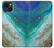 W3920 Abstract Ocean Blue Color Mixed Emerald Funda Carcasa Case y Caso Del Tirón Funda para iPhone 14 Plus