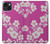 W3924 Cherry Blossom Pink Background Funda Carcasa Case y Caso Del Tirón Funda para iPhone 14 Plus