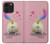 W3923 Cat Bottom Rainbow Tail Funda Carcasa Case y Caso Del Tirón Funda para iPhone 14 Pro Max