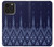 W3950 Textile Thai Blue Pattern Funda Carcasa Case y Caso Del Tirón Funda para iPhone 14 Pro Max