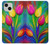 W3926 Colorful Tulip Oil Painting Funda Carcasa Case y Caso Del Tirón Funda para iPhone 13