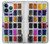 W3956 Watercolor Palette Box Graphic Funda Carcasa Case y Caso Del Tirón Funda para iPhone 13 Pro