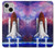 W3913 Colorful Nebula Space Shuttle Funda Carcasa Case y Caso Del Tirón Funda para iPhone 13 mini