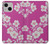 W3924 Cherry Blossom Pink Background Funda Carcasa Case y Caso Del Tirón Funda para iPhone 13 mini