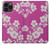 W3924 Cherry Blossom Pink Background Funda Carcasa Case y Caso Del Tirón Funda para iPhone 13 Pro Max