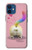 W3923 Cat Bottom Rainbow Tail Funda Carcasa Case y Caso Del Tirón Funda para iPhone 12 mini