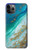 W3920 Abstract Ocean Blue Color Mixed Emerald Funda Carcasa Case y Caso Del Tirón Funda para iPhone 11 Pro