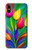 W3926 Colorful Tulip Oil Painting Funda Carcasa Case y Caso Del Tirón Funda para iPhone X, iPhone XS