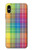 W3942 LGBTQ Rainbow Plaid Tartan Funda Carcasa Case y Caso Del Tirón Funda para iPhone X, iPhone XS