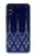 W3950 Textile Thai Blue Pattern Funda Carcasa Case y Caso Del Tirón Funda para iPhone X, iPhone XS