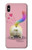 W3923 Cat Bottom Rainbow Tail Funda Carcasa Case y Caso Del Tirón Funda para iPhone XS Max