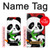 W3929 Cute Panda Eating Bamboo Funda Carcasa Case y Caso Del Tirón Funda para iPhone 5 5S SE