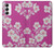W3924 Cherry Blossom Pink Background Funda Carcasa Case y Caso Del Tirón Funda para Samsung Galaxy S23