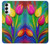 W3926 Colorful Tulip Oil Painting Funda Carcasa Case y Caso Del Tirón Funda para Samsung Galaxy S23