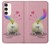 W3923 Cat Bottom Rainbow Tail Funda Carcasa Case y Caso Del Tirón Funda para Samsung Galaxy S23 Plus