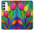 W3926 Colorful Tulip Oil Painting Funda Carcasa Case y Caso Del Tirón Funda para Samsung Galaxy S23 Plus