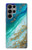 W3920 Abstract Ocean Blue Color Mixed Emerald Funda Carcasa Case y Caso Del Tirón Funda para Samsung Galaxy S23 Ultra