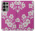 W3924 Cherry Blossom Pink Background Funda Carcasa Case y Caso Del Tirón Funda para Samsung Galaxy S23 Ultra