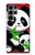 W3929 Cute Panda Eating Bamboo Funda Carcasa Case y Caso Del Tirón Funda para Samsung Galaxy S23 Ultra