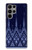 W3950 Textile Thai Blue Pattern Funda Carcasa Case y Caso Del Tirón Funda para Samsung Galaxy S23 Ultra