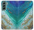 W3920 Abstract Ocean Blue Color Mixed Emerald Funda Carcasa Case y Caso Del Tirón Funda para Samsung Galaxy S22 Plus