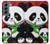 W3929 Cute Panda Eating Bamboo Funda Carcasa Case y Caso Del Tirón Funda para Samsung Galaxy S22 Plus