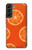 W3946 Seamless Orange Pattern Funda Carcasa Case y Caso Del Tirón Funda para Samsung Galaxy S22 Plus