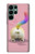 W3923 Cat Bottom Rainbow Tail Funda Carcasa Case y Caso Del Tirón Funda para Samsung Galaxy S22 Ultra