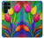 W3926 Colorful Tulip Oil Painting Funda Carcasa Case y Caso Del Tirón Funda para Samsung Galaxy S22 Ultra