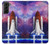 W3913 Colorful Nebula Space Shuttle Funda Carcasa Case y Caso Del Tirón Funda para Samsung Galaxy S21 Plus 5G, Galaxy S21+ 5G