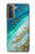 W3920 Abstract Ocean Blue Color Mixed Emerald Funda Carcasa Case y Caso Del Tirón Funda para Samsung Galaxy S21 Plus 5G, Galaxy S21+ 5G