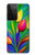 W3926 Colorful Tulip Oil Painting Funda Carcasa Case y Caso Del Tirón Funda para Samsung Galaxy S21 Ultra 5G