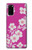 W3924 Cherry Blossom Pink Background Funda Carcasa Case y Caso Del Tirón Funda para Samsung Galaxy S20