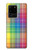 W3942 LGBTQ Rainbow Plaid Tartan Funda Carcasa Case y Caso Del Tirón Funda para Samsung Galaxy S20 Ultra