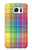 W3942 LGBTQ Rainbow Plaid Tartan Funda Carcasa Case y Caso Del Tirón Funda para Samsung Galaxy S7