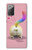 W3923 Cat Bottom Rainbow Tail Funda Carcasa Case y Caso Del Tirón Funda para Samsung Galaxy Note 20