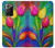 W3926 Colorful Tulip Oil Painting Funda Carcasa Case y Caso Del Tirón Funda para Samsung Galaxy Note 20 Ultra, Ultra 5G