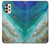 W3920 Abstract Ocean Blue Color Mixed Emerald Funda Carcasa Case y Caso Del Tirón Funda para Samsung Galaxy A13 4G