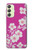 W3924 Cherry Blossom Pink Background Funda Carcasa Case y Caso Del Tirón Funda para Samsung Galaxy A24 4G