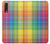 W3942 LGBTQ Rainbow Plaid Tartan Funda Carcasa Case y Caso Del Tirón Funda para Samsung Galaxy A50
