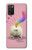 W3923 Cat Bottom Rainbow Tail Funda Carcasa Case y Caso Del Tirón Funda para Samsung Galaxy A03S