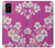 W3924 Cherry Blossom Pink Background Funda Carcasa Case y Caso Del Tirón Funda para Samsung Galaxy A03S