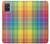 W3942 LGBTQ Rainbow Plaid Tartan Funda Carcasa Case y Caso Del Tirón Funda para Samsung Galaxy A51