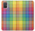 W3942 LGBTQ Rainbow Plaid Tartan Funda Carcasa Case y Caso Del Tirón Funda para Samsung Galaxy A71