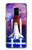 W3913 Colorful Nebula Space Shuttle Funda Carcasa Case y Caso Del Tirón Funda para Samsung Galaxy A8 (2018)