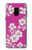 W3924 Cherry Blossom Pink Background Funda Carcasa Case y Caso Del Tirón Funda para Samsung Galaxy A8 (2018)