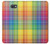 W3942 LGBTQ Rainbow Plaid Tartan Funda Carcasa Case y Caso Del Tirón Funda para Samsung Galaxy J7 Prime (SM-G610F)