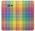 W3942 LGBTQ Rainbow Plaid Tartan Funda Carcasa Case y Caso Del Tirón Funda para Samsung Galaxy J3 (2016)